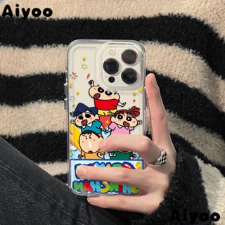 ✅เคสโทรศัพท์มือถือ แบบนิ่ม กันกระแทก ลายการ์ตูนชินจัง สําหรับ Apple iPhone 14 13promax 12 11 xrs 7 8plus