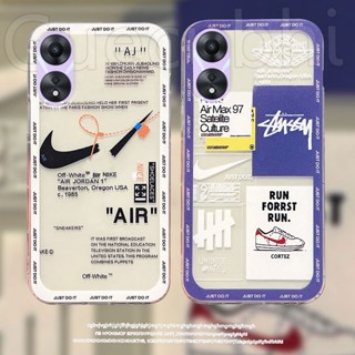 ใหม่ พร้อมส่ง เคสโทรศัพท์มือถือ ซิลิโคนนิ่ม ใส ลายสัญลักษณ์ Fahion Air Max สําหรับ OPPOA78 OPPO A78 4G 2023 A784G