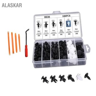 ALASKAR 100 Pcs คลิปยึดกันชนพร้อมตัวยึด Fastener รถ พลาสติก Rivets Fasteners Push Retainer ชุด