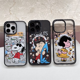 【Snoopy】CASETIFY เคสป้องกันโทรศัพท์มือถืออะคริลิค ลายตัวอักษรสตูดิโอ สําหรับ iPhone 14 Pro MAX 11 12 13 Pro MAX 14 Plus