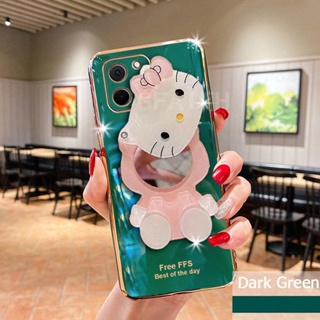 เคสโทรศัพท์มือถือแบบนิ่ม TPU ลายการ์ตูนเฮลโลคิตตี้ พร้อมกระจกแต่งหน้า หรูหรา สําหรับ Samsung Galaxy S23 Ultra S23 Plus A14 A54 M13 5G A04 A04e