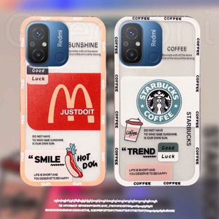 เคสโทรศัพท์มือถือ ซิลิโคนนิ่ม ใส ลายสัญลักษณ์ McDonalds Starbuck สําหรับ Xiaomi Redmi 12C 2023 Redmi12C