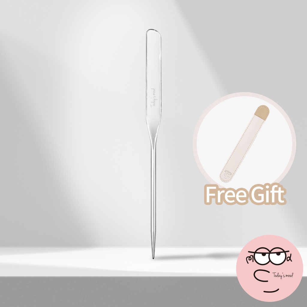 [Today's Mood Official] Professional Makeup Spatula with Leather Pouch ไม้พายแต่งหน้า แบบมืออาชีพ พร้อมกระเป๋าหนัง | พร้อมส่ง รองพื้น แบบกระจาย สไตล์เกาหลี สําหรับแต่งหน้า piccasso fillimilli