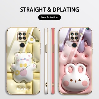 เคส Xiaomi Redmi Note 9 9S 9 Pro Max น่ารัก 3D สามมิติ สัตว์และพืช หรูหรา สี่เหลี่ยม ชุบไฟฟ้า เคสป้องกันกล้อง