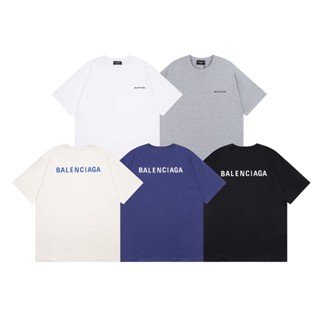 Balenc-ga คลาสสิก เสื้อยืดแขนสั้น พิมพ์ลายตัวอักษร คุณภาพสูง สไตล์คลาสสิก ด้านหน้า และด้านหลัง # สไตล์เลสเบี้ยน