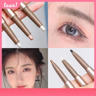 อายแชโดว์แบบแท่ง 2 In 1 อายไลเนอร์แบบสองหัวกันน้ํา Lying Silkworm Pen อายแชโดว์สองหัว Matte Pearlescent Non-Sticky Cod