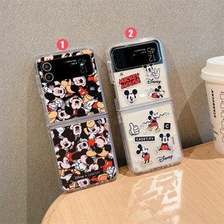 ใหม่ เคสโทรศัพท์มือถือแบบใส เต็มจอ กันกระแทก ลายการ์ตูนหนูน่ารัก สําหรับ Samsung Z Flip4 3 5 Flip 5G Z