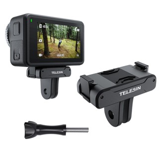 Telesin อะแดปเตอร์แม่เหล็ก สองกรงเล็บ สําหรับ DJI OSMO Action 3/Action 4 อะแดปเตอร์ ไนลอน อลูมิเนียม อุปกรณ์เสริมกล้องแอคชั่น