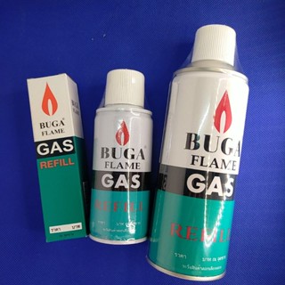 ไฟฟู่ แก๊สกระป๋อง แก๊สเติมไฟแช็ค ขนาดบรรจุ 50g 130g 290g BUGA FLAME GAS REFILL 50g 290g แก๊สกระป๋องสำหรับเติมไฟแช็ค เติม