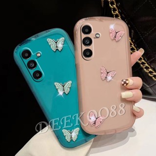 พร้อมส่ง เคสโทรศัพท์มือถือ TPU แบบนิ่ม ลายผีเสื้อ ประดับเพชร สําหรับ Samsung Galaxy A14 A34 A54 A13 A04e A04 A04S LTE 4G 5G A54 A34