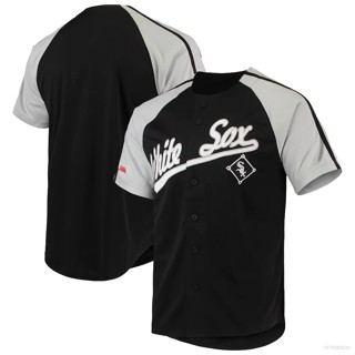 เสื้อคาร์ดิแกนเบสบอล MLB Chicago White Sox Stitches สีดํา สําหรับผู้ชาย และผู้หญิง