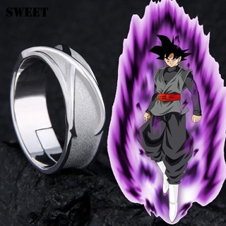 แหวนคอสเพลย์ Dragon Ball Z Dark Goku Time Anillos ปรับได้ สีดํา