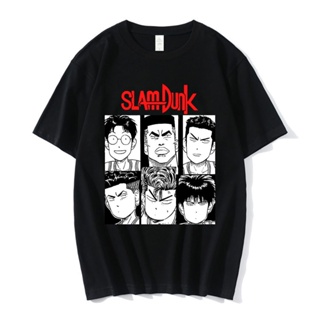 S-5XL Japanese Anime Slam Dunk T-shirt Men Fashion Summer Hip Hop Short Sleeve T-shirts Cotton Streetwear Oversize Shirt