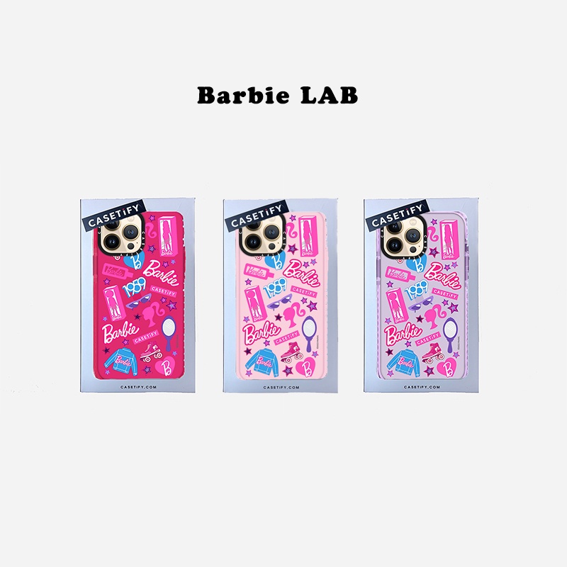 Casetify เคสโทรศัพท์มือถือ TPU แบบนิ่ม พิมพ์ลายฉลากบาร์บี้ สําหรับ IPhone 14 13 12 11 Pro MAX Mini XS MAX XR X SE 6 6S 7 8 Plus