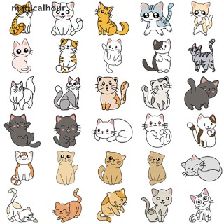 magicalhour^^ 60pcs Kawaii Cat Cartoon Sticker Cute Animal Decals Kids Toys DIY Scrapbook Laptop Stationary Guitar Suitcase Car Sticker *new