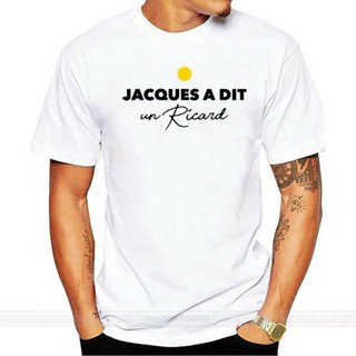 [S-5XL] เสื้อยืดโอเวอร์ไซส์เสื้อยืด ผ้าฝ้าย พิมพ์ลาย Jacques A Dit Un Ricard แฟชั่นฤดูร้อน สําหรับผู้ชาย XS-4XL 5XL 6XLS