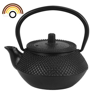 Style Cast Iron Kettle Teapot Comes With Strainer Tea Pot 300ml (Black)