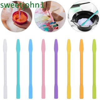 SWEETJOHN Colorful Stirring Rods Epoxy Resin Facial Mask Mixing Stir Stick Jewelry Making Tool Beauty DIY Crafts Silicone 2/6/8/14PC Adjusting Rod Color Modulation Cup Dispenser