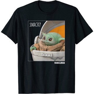 เสื้อยืดแขนสั้นเสื้อยืด พิมพ์ลาย The Mandalorian The Child Snack Time Star Wars สําหรับเด็ก  B11IS-5XL