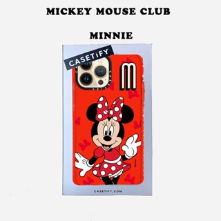 Casetify X MICKEY MOUSE CLUB MINNIE เคสนิ่ม TPU สีแดง IPhone 14 13 12 11 Pro MAX Mini XS MAX XR X SE 6 6S 7 8 Plus