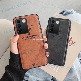 เคสโทรศัพท์มือถือหนัง ซิลิโคนนิ่ม ผิวด้าน ลายกวาง สําหรับ Vivo V27 E V27e V27 pro V27pro V 27e