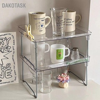 Dakotask. ชั้นวางของบนโต๊ะ ชั้นวางแก้วน้ำ ชั้นวางเครื่องเขียน  (มีรอยเล็กน้อย เลี่ยงไม่ได้) พลาสติกใส วางซ้อนกันได้ สําหรับตกแต่งบ้าน