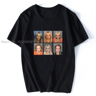 Lindsay Lohan Mashup Celebrity Mugshot Vintage Grunge ดูพัดลมเสื้อยืดพิมพ์แฟชั่นผู้ชายผ้าฝ้าย Tshirt Tees Streetwear