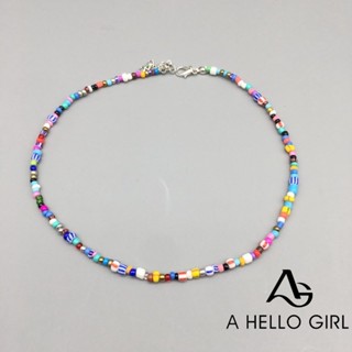 A HELLO GIRL ใหม่ สร้อยคอสั้น ประดับลูกปัดลูกไม้ แฮนด์เมด อเนกประสงค์ แฟชั่นยอดนิยม สําหรับผู้หญิง