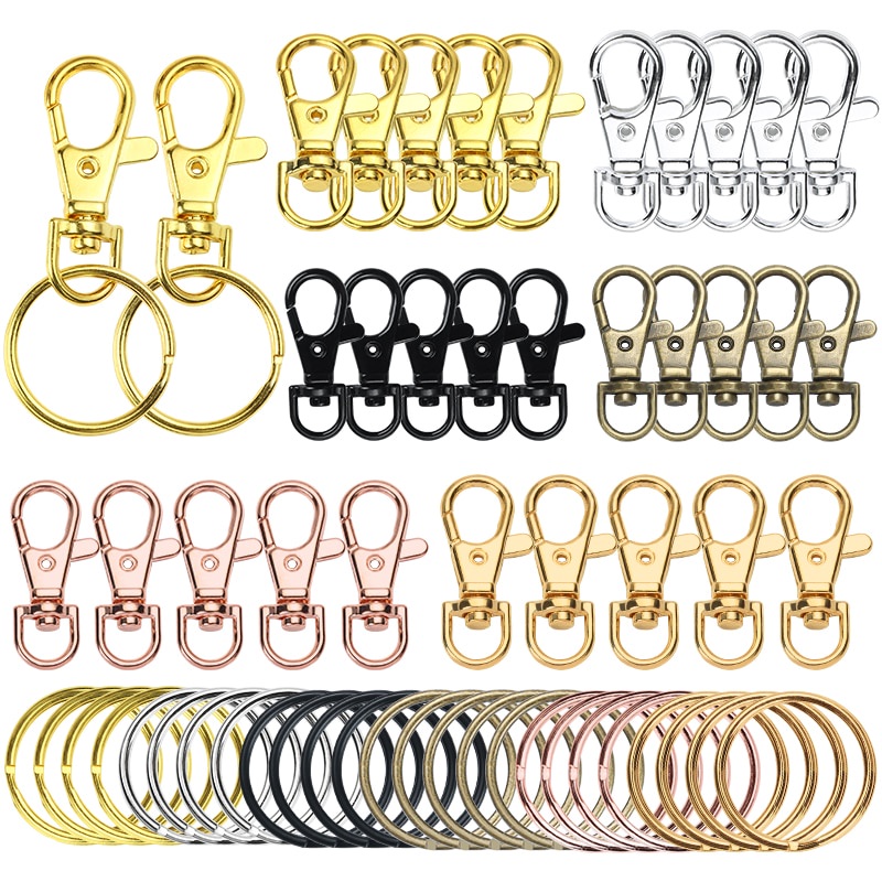 ตะขอก้ามปู พวงกุญแจ 23 32 36 38 มม. 6 สี สําหรับทําเครื่องประดับ DIY 10 ชิ้น