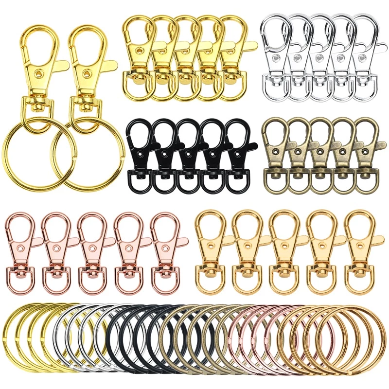 ตะขอก้ามปู พวงกุญแจ 23 32 36 38 มม. 6 สี สําหรับทําเครื่องประดับ DIY 10 ชิ้น