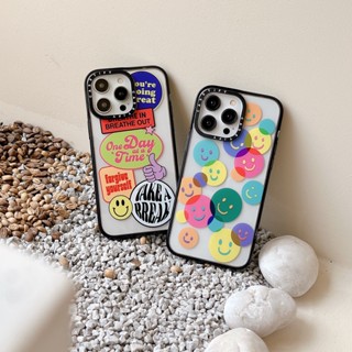 เคสโทรศัพท์มือถืออะคริลิค ลายหน้ายิ้ม สีรุ้ง สําหรับ iphone 14 13 12 11 pro max