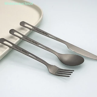 Widebeaucloud Pure Titanium Tableware Set ครัวเรือน Frosted และช้อนส้อมสับ