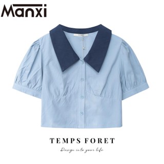 Manxi เสื้อแฟชั่น เสื้อ polo เสื้อคอฟิต 2023 ใหม่ ใส่สบายๆ A25K0HO