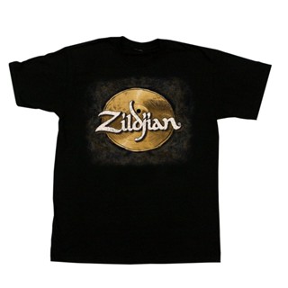 เสื้อยืดแขนสั้นZildjian Hand Drawn Cymbal เสื้อยืดสีดำS-5XL