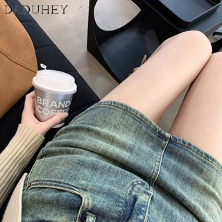 DaDuHey🎈 Retro Denim Skirt for Women 2023 New Summer High Waist Slimming and Straight Hot Girl Hip Skirt Short Skirt