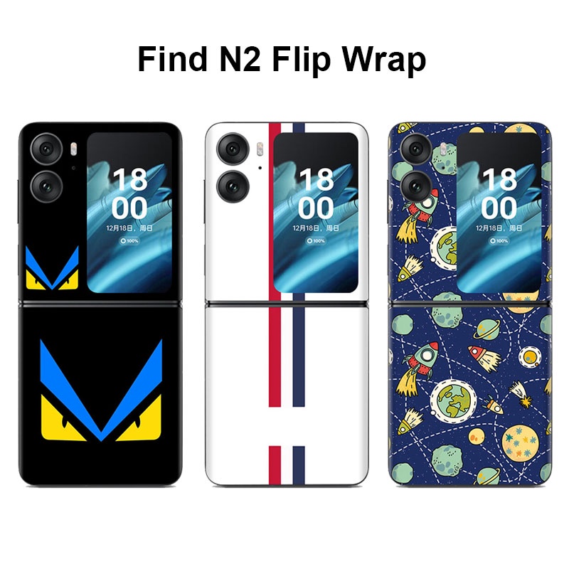 Oppo Find N2 Flip พลิก รูปลอก ผิวหนัง ด้านหลัง ฟิล์มกันรอย ปกคลุม แฟชั่น 3M ห่อ ทนทาน สติกเกอร์ส่วนตัว