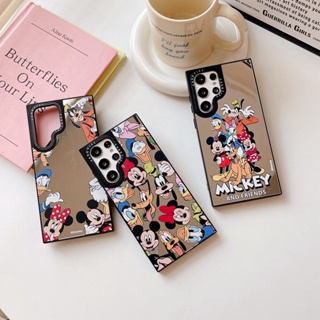 เคสโทรศัพท์มือถือ ลายการ์ตูนมิกกี้เมาส์ พร้อมกระจกแต่งหน้า สําหรับ Samsung S22 Ultra S23 Ultra S23 S22 Plus