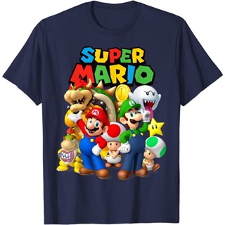 เสื้อยืดคอกลม แขนสั้น ผ้าฝ้าย 100% พิมพ์ลาย Super Mario Brothers Big Movie (Mario) สไตล์เจ้าหญิง สําหรับผู้ชาย และผู้หญิง