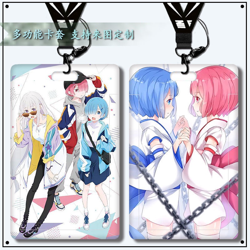 การ์ตูนอนิเมะ Re: Zero-Infinitiity DIY Student School ID Personal ID Card Holder ซองใส่บัตรพนักงาน