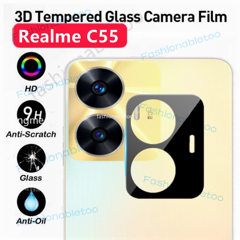 3d เลนส์กล้องกระจกนิรภัยคลุมทั้งหมดป้องกันฟิล์มสําหรับRealme C55 Nfc C 55 RealmeC55 C75 C61 C63 C65 C67 C51 C53 C 75 C 61 RealmeC75 RealmeC61 RealmeC63 RealmeC51 RealmeC53