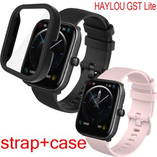 สายนาฬิกาข้อมือซิลิโคน สีดํา แบบเปลี่ยน สําหรับ haylou GST lite haylou GST lite