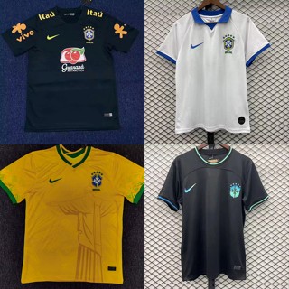 เสื้อกีฬาแขนสั้น ลายทีมชาติฟุตบอลชั้นนํา brazil jersey 2022 22 23 ชุดเยือน สําหรับผู้ชาย