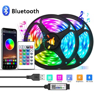 สายไฟ LED RGB USB 5050 ไดโอด USB บลูทูธ DC 5V 1-10 ม. ยืดหยุ่น สําหรับตกแต่งพื้นหลังทีวี