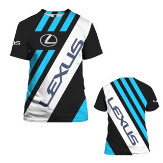 ใหม่ เสื้อยืดลําลอง แขนสั้น พิมพ์ลายโลโก้รถยนต์ lexus Honda 3d ทรงหลวม ระบายอากาศ เหมาะกับฤดูร้อน สําหรับผู้ชาย