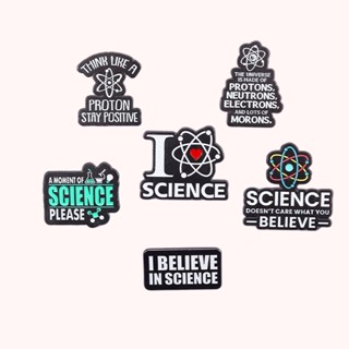 เข็มกลัด รูปตัวอักษร I Love Science แบบเรียบง่าย สร้างสรรค์ ของขวัญสําหรับเพื่อน