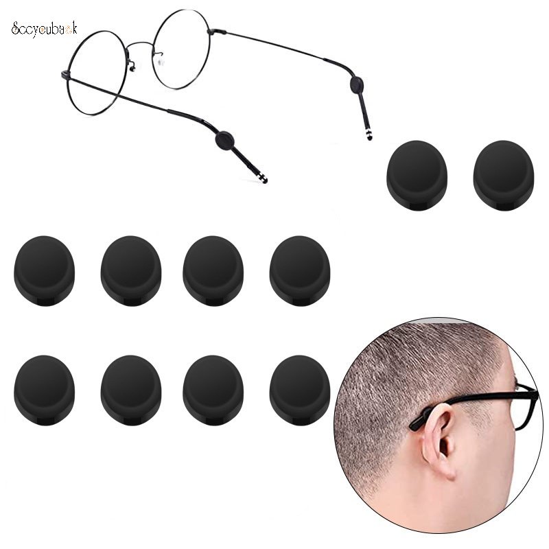 5 คู่ ที่เรียบง่าย แว่นตา กันลื่น ซิลิโคน ที่เกี่ยวหู กีฬา วัด ปลาย สากล นิ่ม มินิ ที่เกี่ยวหู แว่นกันแดด อุปกรณ์เสริม