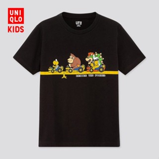 Uniqlo เสื้อยืดลําลองสําหรับเด็กผู้ชายผู้หญิงแขนสั้นพิมพ์ลาย Mario ( Ut ) 427752 Uniqlo