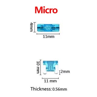 อุปกรณ์ภายในรถยนต์ Micro fuse (10ชิ้น) ไมโครฟิวส์ ฟิวส์สำรองสำหรับรุ่นที่รองรับ