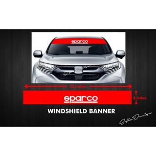 สติกเกอร์ไวนิล สําหรับติดตกแต่งกระจกหน้ารถยนต์ SPARCO