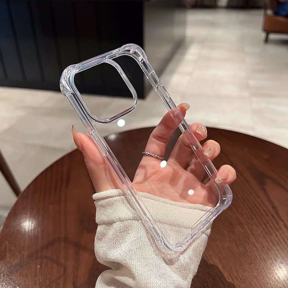 Acrylicกรณีถุงลมนิรภัย For Iphone 11 12 13 16 14 15 Pro Max 7 8 Plus X Xs SE 15promax 13promax 14promax 7plus 8plus เคส